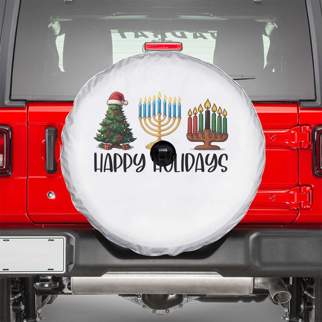 Christmas Hanukkah Kwanzaa Celebration Gift Spare Tire Cover Happy Holidays - Wonder Print Shop