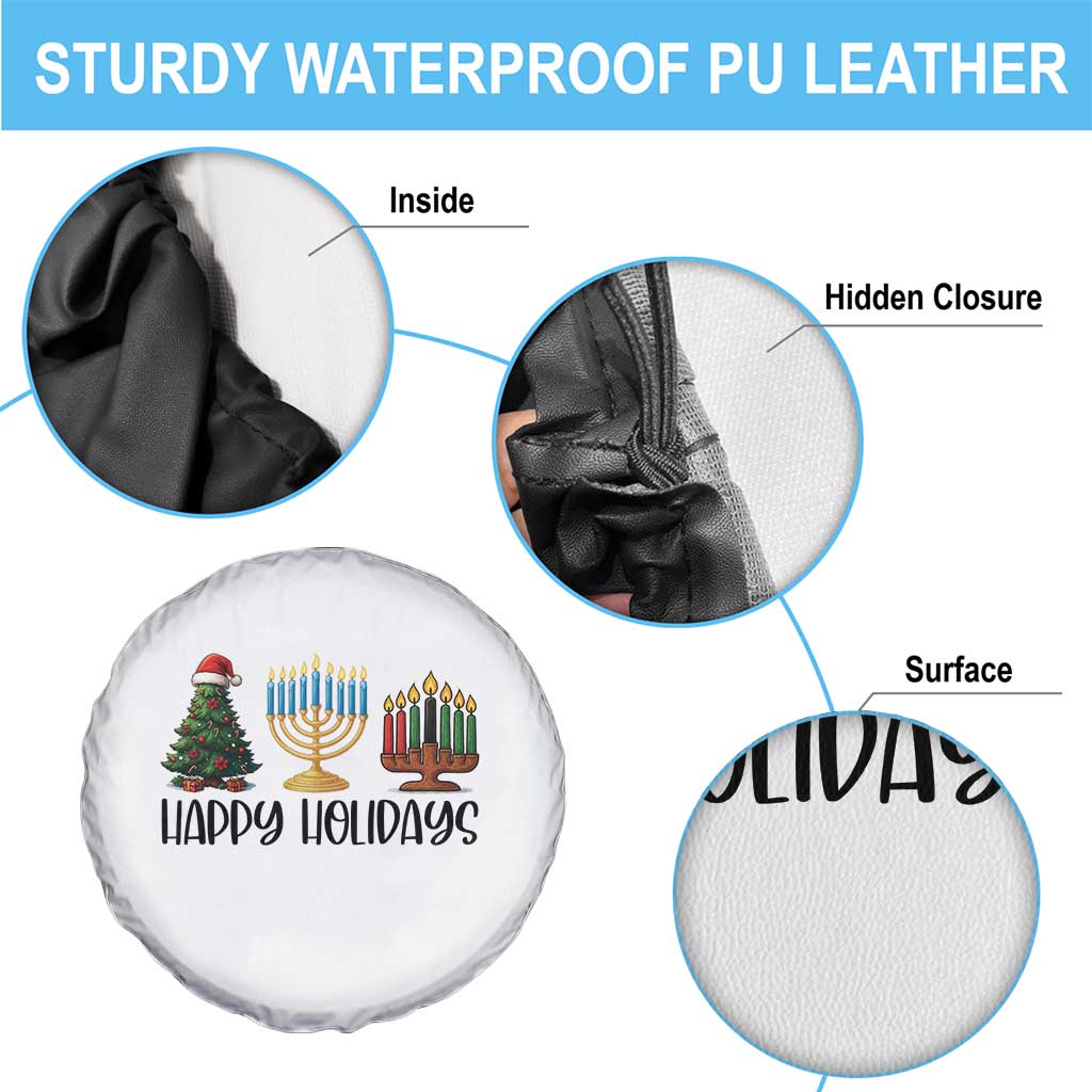 Christmas Hanukkah Kwanzaa Celebration Gift Spare Tire Cover Happy Holidays - Wonder Print Shop