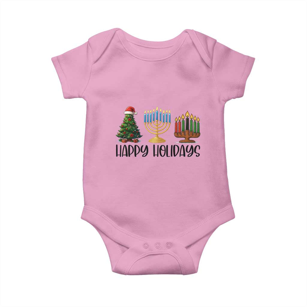 Christmas Hanukkah Kwanzaa Celebration Gift Baby Onesie Happy Holidays - Wonder Print Shop