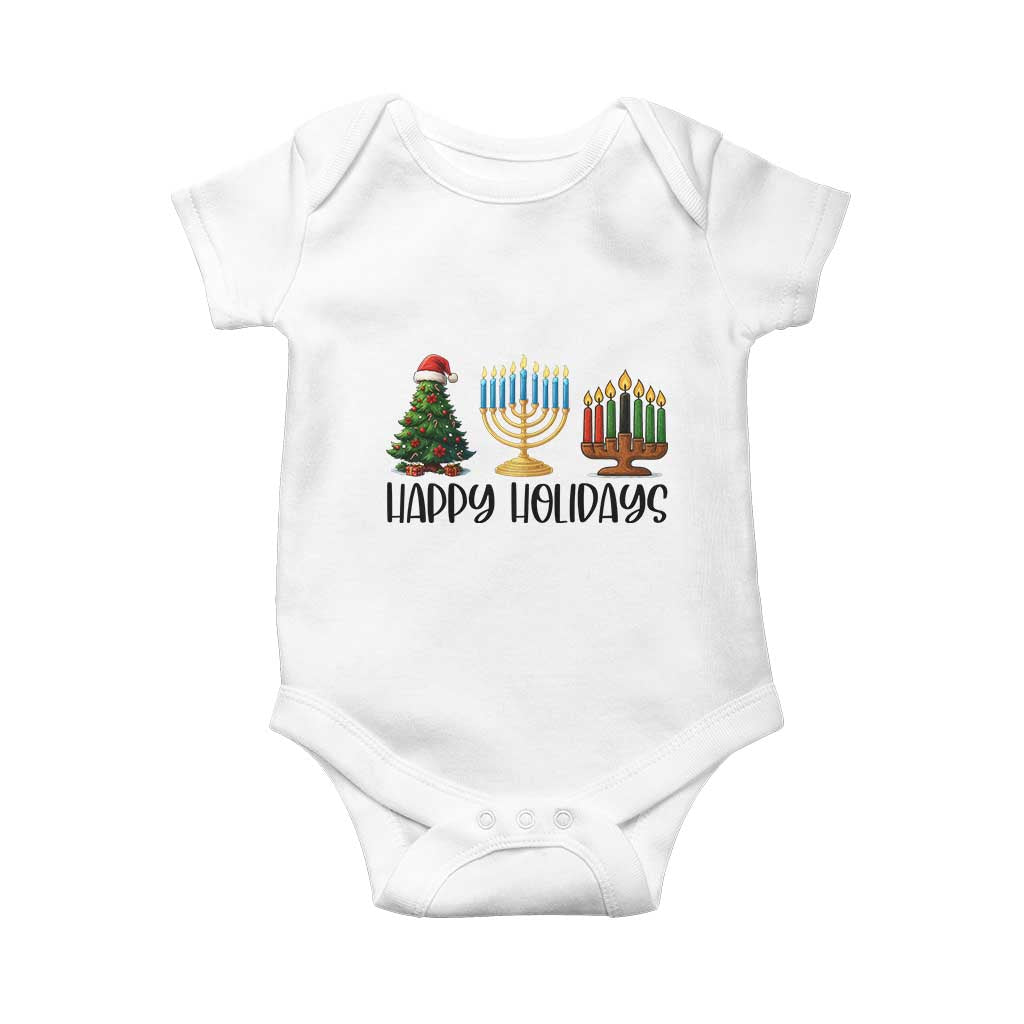 Christmas Hanukkah Kwanzaa Celebration Gift Baby Onesie Happy Holidays - Wonder Print Shop