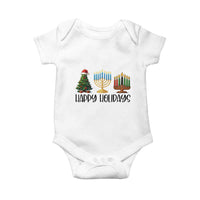Christmas Hanukkah Kwanzaa Celebration Gift Baby Onesie Happy Holidays - Wonder Print Shop