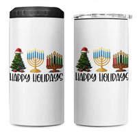 Christmas Hanukkah Kwanzaa Celebration Gift 4 in 1 Can Cooler Tumbler Happy Holidays - Wonder Print Shop