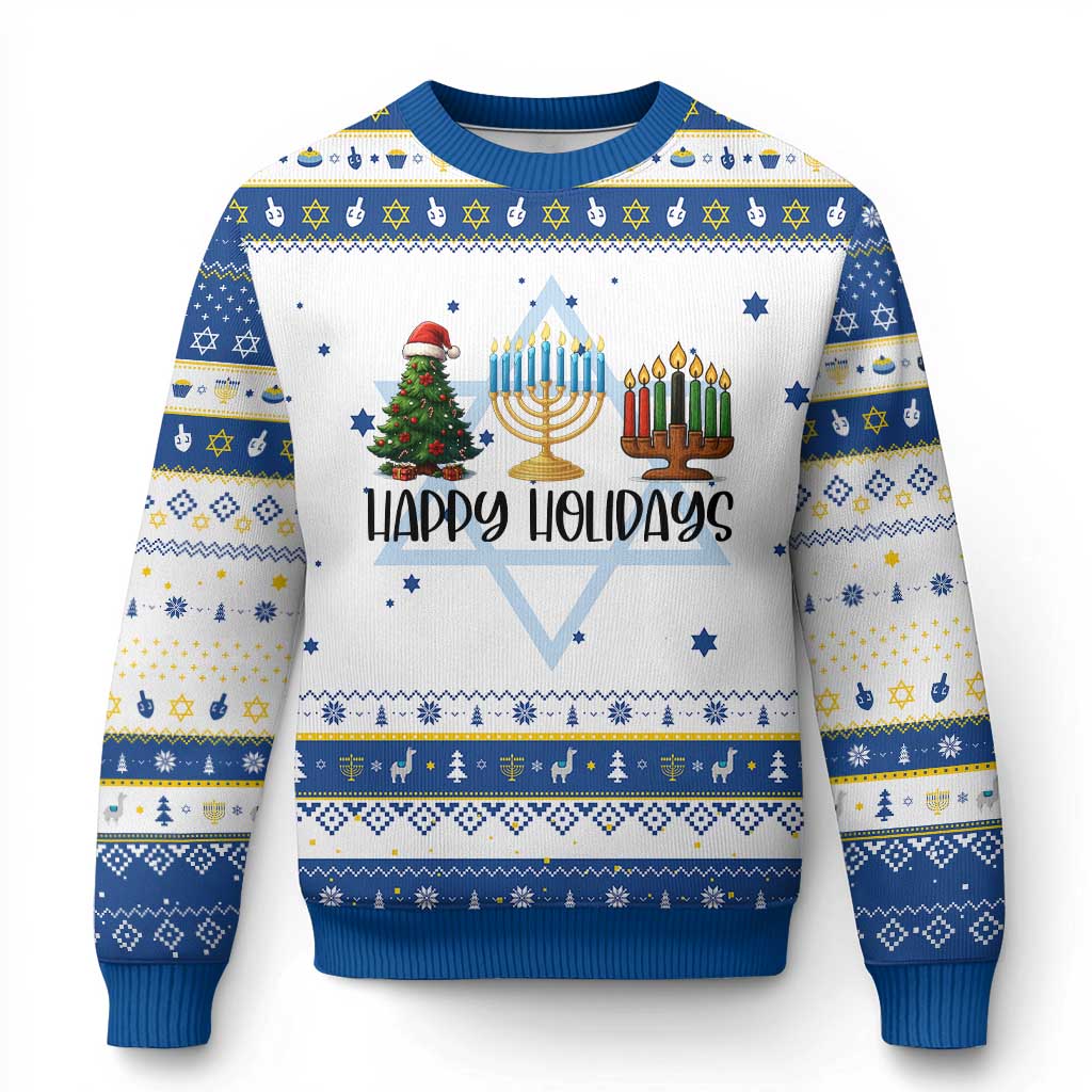 Funny Christmahanakwanzika Celebration Gift Hanukkah Ugly Sweater Happy Holidays - Wonder Print Shop