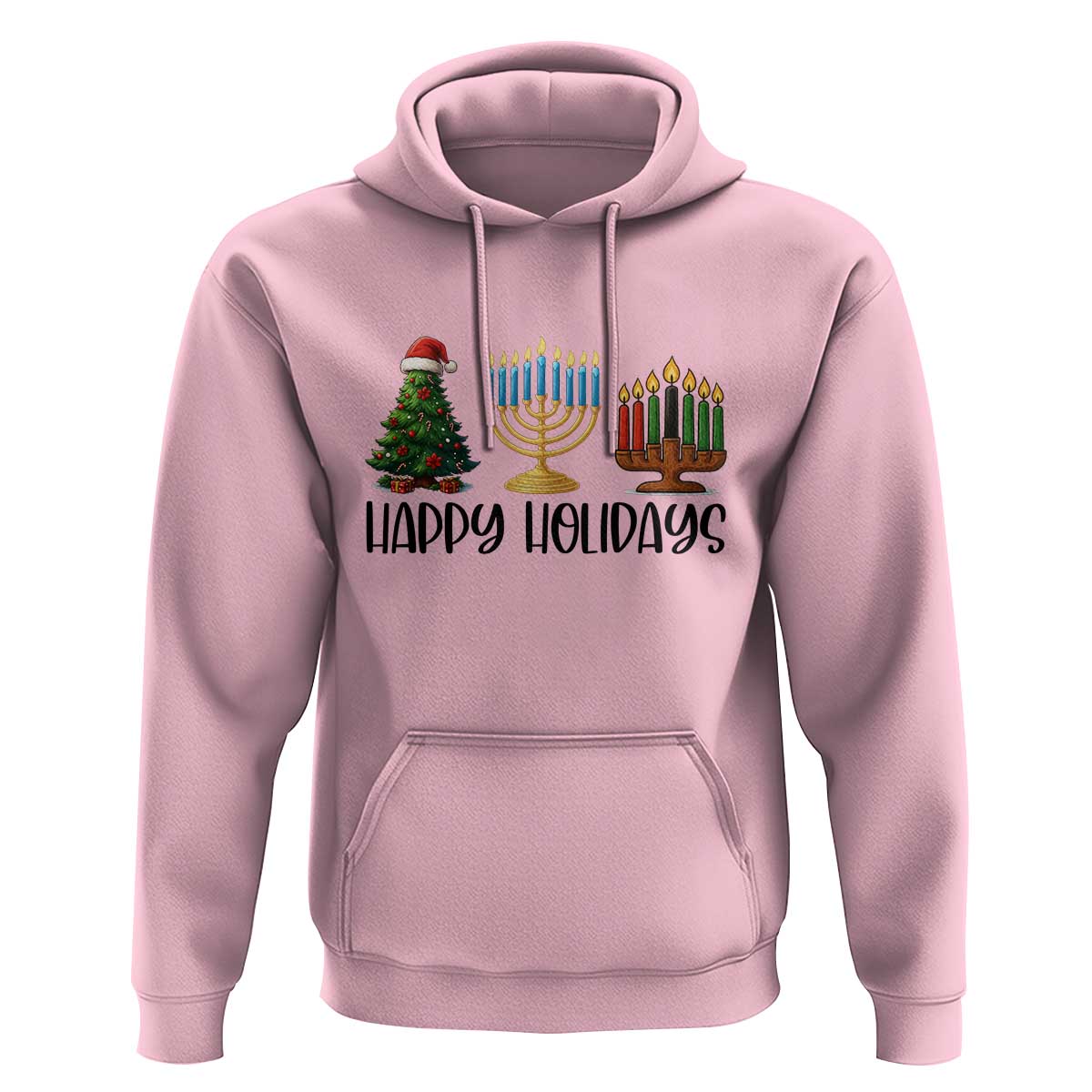 Christmas Hanukkah Kwanzaa Celebration Gift Hoodie Happy Holidays - Wonder Print Shop