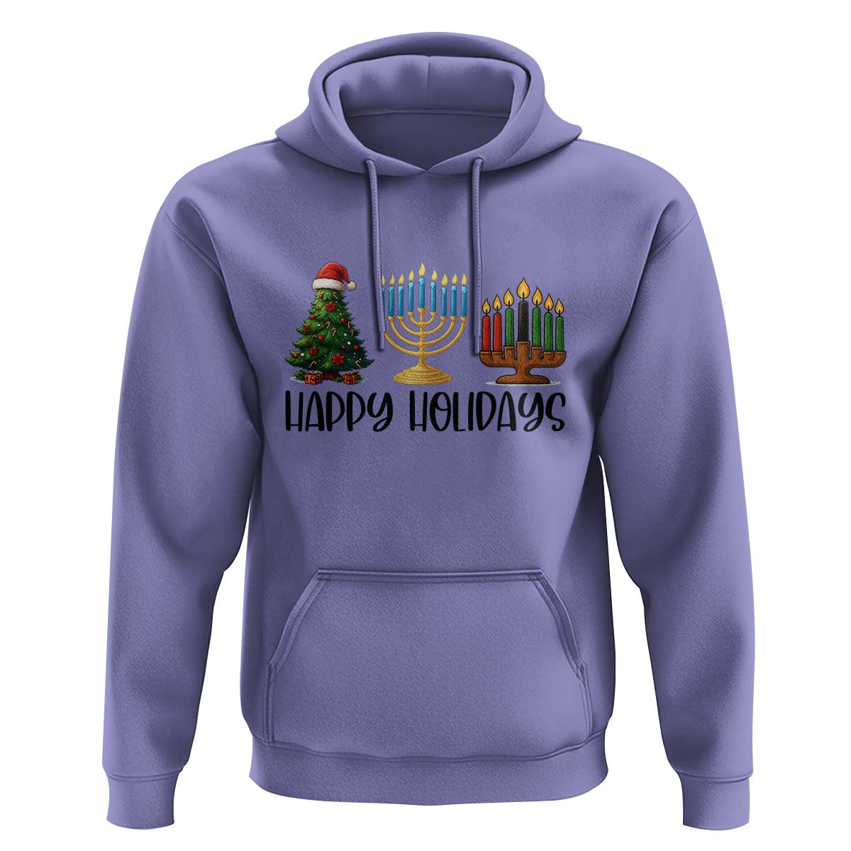 Christmas Hanukkah Kwanzaa Celebration Gift Hoodie Happy Holidays - Wonder Print Shop