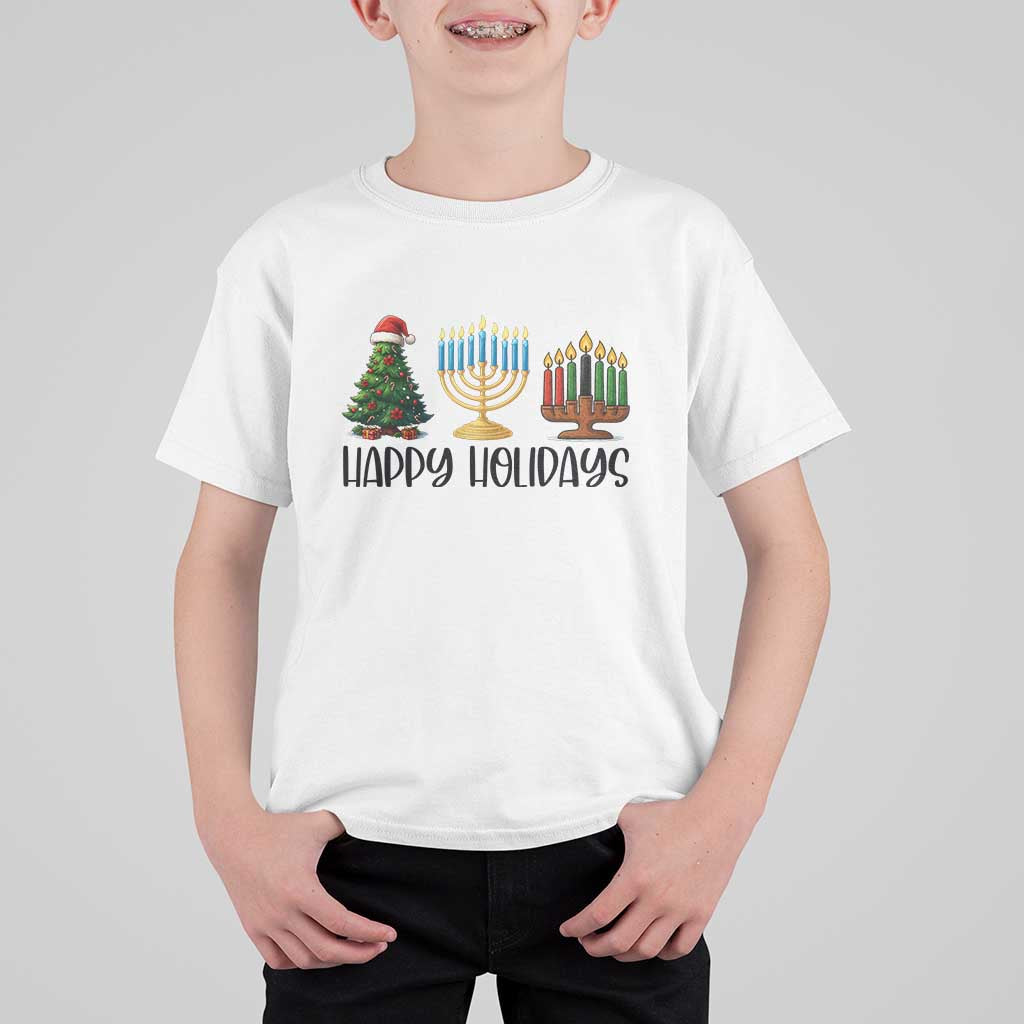Christmas Hanukkah Kwanzaa Celebration Gift T Shirt For Kid Happy Holidays - Wonder Print Shop