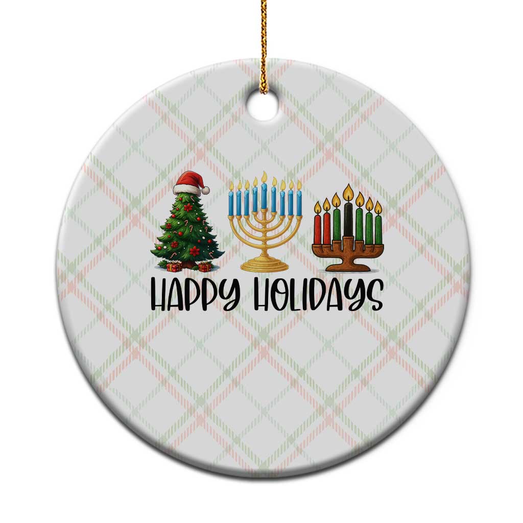 Christmas Hanukkah Kwanzaa Celebration Gift Ceramic Ornament Happy Holidays - Wonder Print Shop