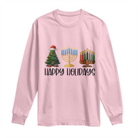 Christmas Hanukkah Kwanzaa Celebration Gift Long Sleeve Shirt Happy Holidays - Wonder Print Shop