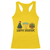 Christmas Hanukkah Kwanzaa Celebration Gift Racerback Tank Top Happy Holidays - Wonder Print Shop