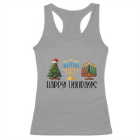 Christmas Hanukkah Kwanzaa Celebration Gift Racerback Tank Top Happy Holidays - Wonder Print Shop