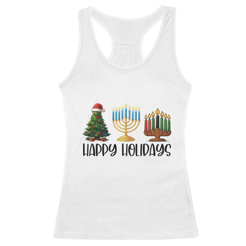 Christmas Hanukkah Kwanzaa Celebration Gift Racerback Tank Top Happy Holidays - Wonder Print Shop