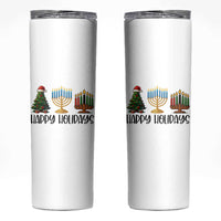 Christmas Hanukkah Kwanzaa Celebration Gift Skinny Tumbler Happy Holidays - Wonder Print Shop