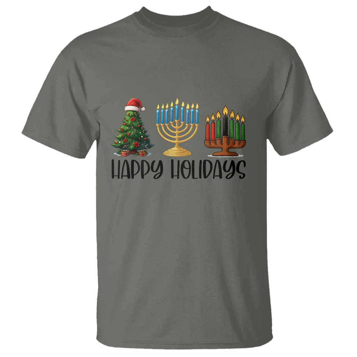 Christmas Hanukkah Kwanzaa Celebration Gift T Shirt Happy Holidays - Wonder Print Shop