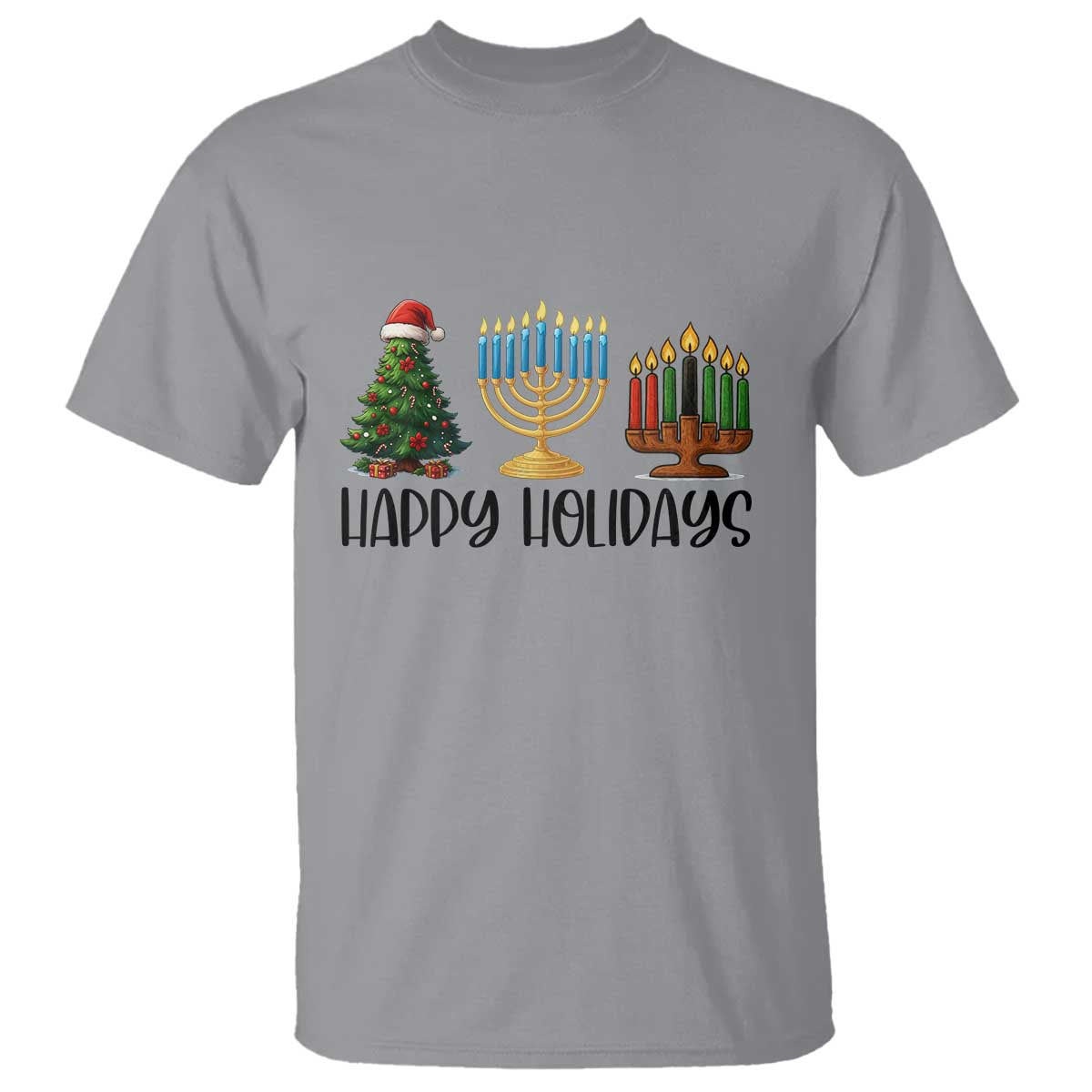 Christmas Hanukkah Kwanzaa Celebration Gift T Shirt Happy Holidays - Wonder Print Shop