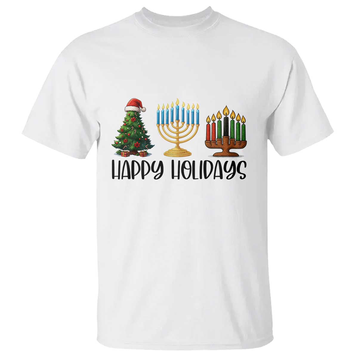Christmas Hanukkah Kwanzaa Celebration Gift T Shirt Happy Holidays - Wonder Print Shop