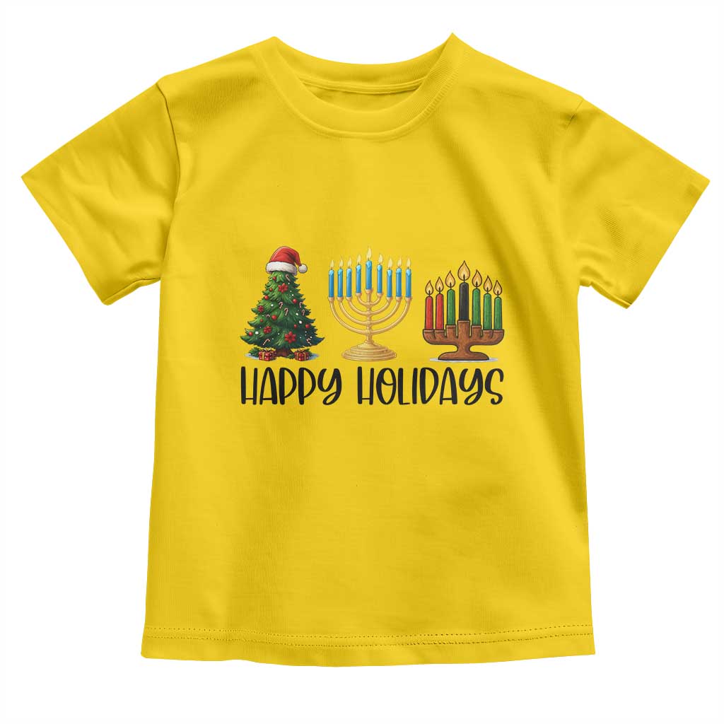 Christmas Hanukkah Kwanzaa Celebration Gift Toddler T Shirt Happy Holidays - Wonder Print Shop
