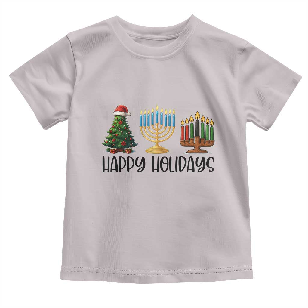 Christmas Hanukkah Kwanzaa Celebration Gift Toddler T Shirt Happy Holidays - Wonder Print Shop