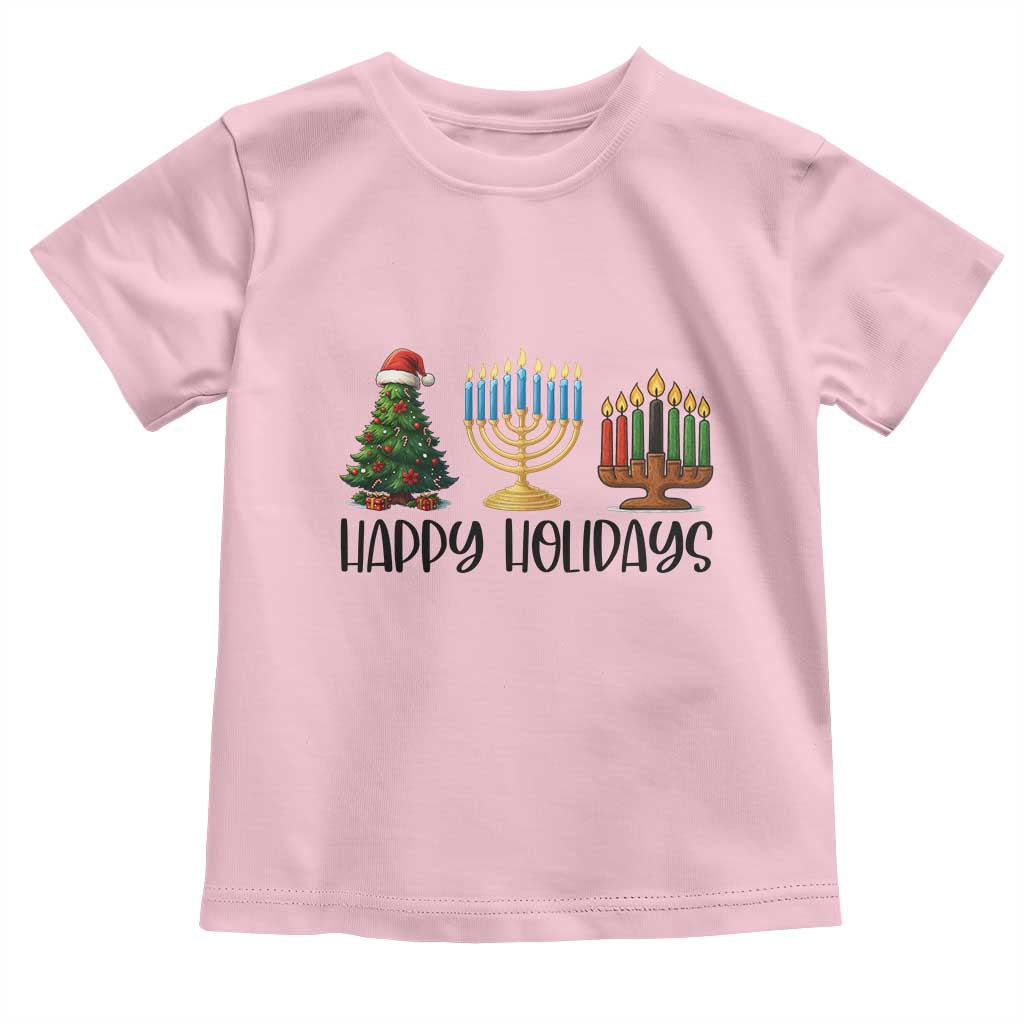 Christmas Hanukkah Kwanzaa Celebration Gift Toddler T Shirt Happy Holidays - Wonder Print Shop