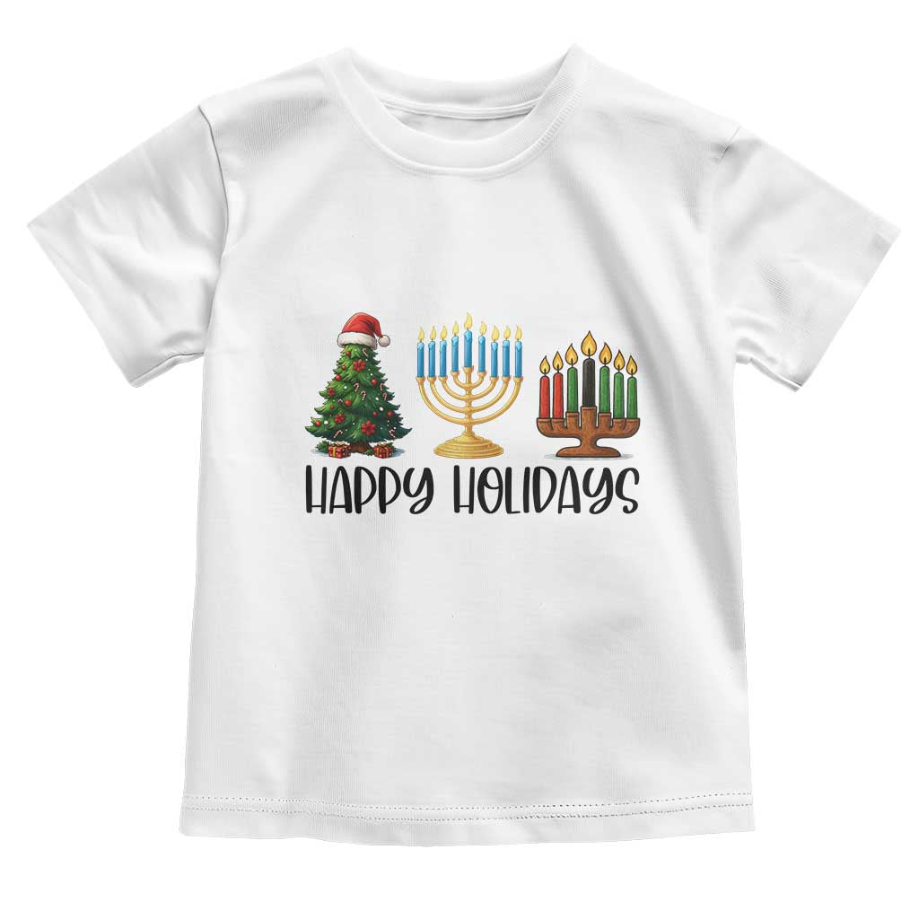 Christmas Hanukkah Kwanzaa Celebration Gift Toddler T Shirt Happy Holidays - Wonder Print Shop