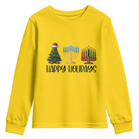 Christmas Hanukkah Kwanzaa Celebration Gift Youth Sweatshirt Happy Holidays - Wonder Print Shop