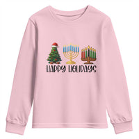 Christmas Hanukkah Kwanzaa Celebration Gift Youth Sweatshirt Happy Holidays - Wonder Print Shop