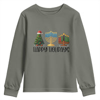 Christmas Hanukkah Kwanzaa Celebration Gift Youth Sweatshirt Happy Holidays - Wonder Print Shop