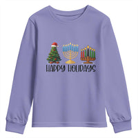 Christmas Hanukkah Kwanzaa Celebration Gift Youth Sweatshirt Happy Holidays - Wonder Print Shop