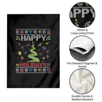 Happy Holidays For All Christmas Hanukkah Kwanzaa Gift Garden Flag - Wonder Print Shop