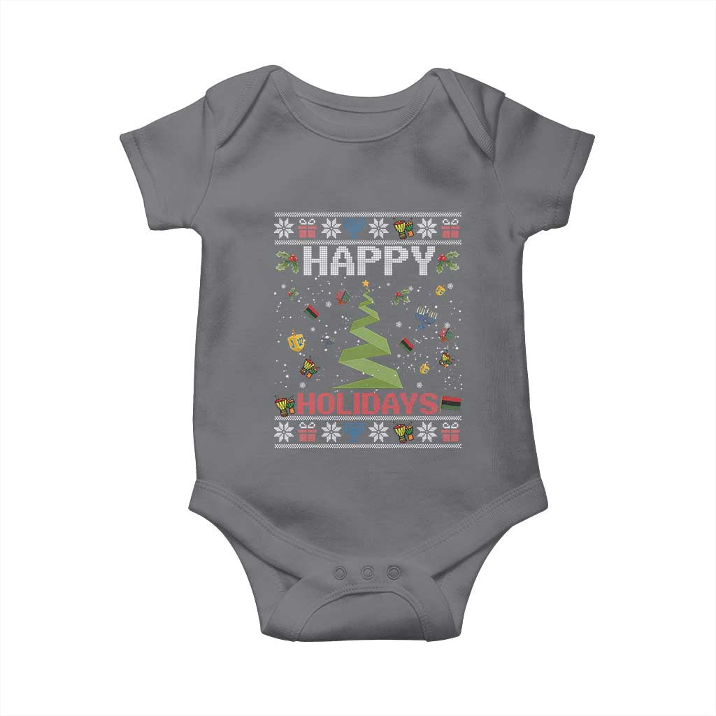 Happy Holidays For All Christmas Hanukkah Kwanzaa Gift Baby Onesie - Wonder Print Shop