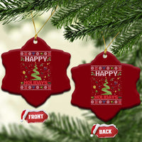 Happy Holidays For All Christmas Hanukkah Kwanzaa Gift Ceramic Ornament - Wonder Print Shop