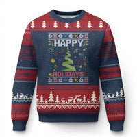 Happy Holidays For All Christmas Hanukkah Kwanzaa Gift Ugly Christmas Sweater - Wonder Print Shop