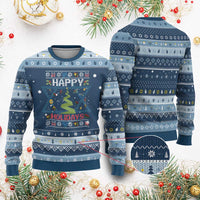 Happy Holidays For All Christmas Hanukkah Kwanzaa Gift Hanukkah Ugly Sweater - Wonder Print Shop