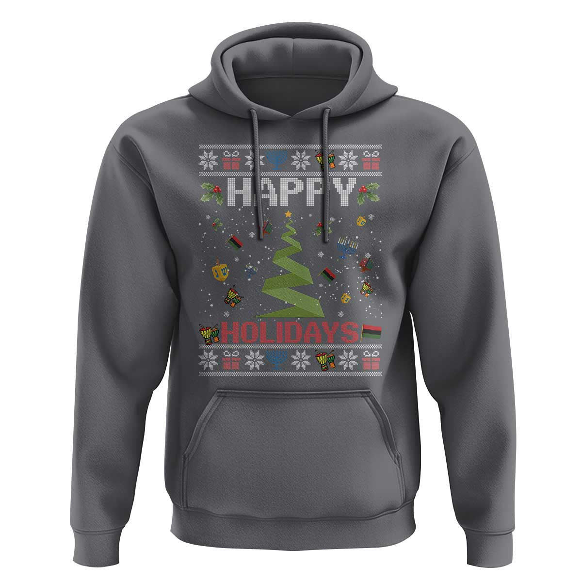 Happy Holidays For All Christmas Hanukkah Kwanzaa Gift Hoodie - Wonder Print Shop