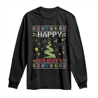 Happy Holidays For All Christmas Hanukkah Kwanzaa Gift Long Sleeve Shirt - Wonder Print Shop