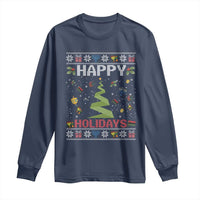 Happy Holidays For All Christmas Hanukkah Kwanzaa Gift Long Sleeve Shirt - Wonder Print Shop