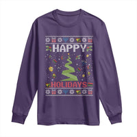 Happy Holidays For All Christmas Hanukkah Kwanzaa Gift Long Sleeve Shirt - Wonder Print Shop