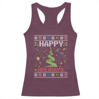 Happy Holidays For All Christmas Hanukkah Kwanzaa Gift Racerback Tank Top - Wonder Print Shop