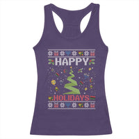 Happy Holidays For All Christmas Hanukkah Kwanzaa Gift Racerback Tank Top - Wonder Print Shop