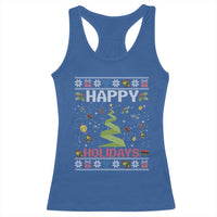 Happy Holidays For All Christmas Hanukkah Kwanzaa Gift Racerback Tank Top - Wonder Print Shop