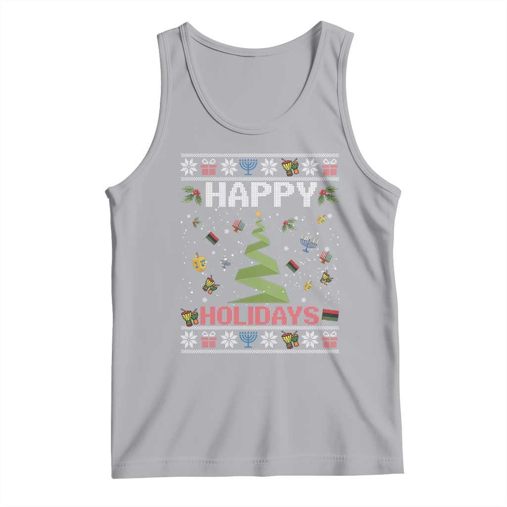 Happy Holidays For All Christmas Hanukkah Kwanzaa Gift Tank Top - Wonder Print Shop