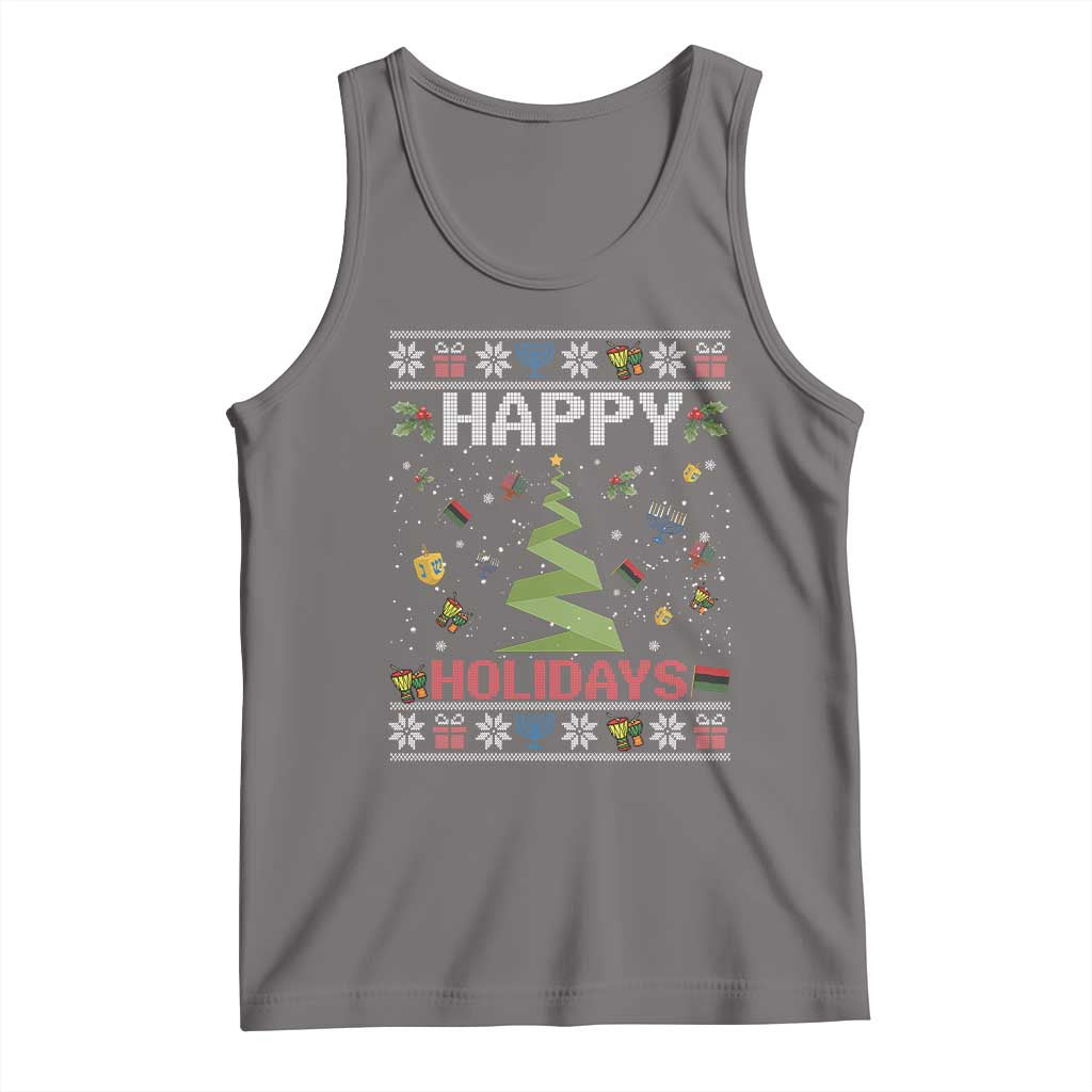 Happy Holidays For All Christmas Hanukkah Kwanzaa Gift Tank Top - Wonder Print Shop