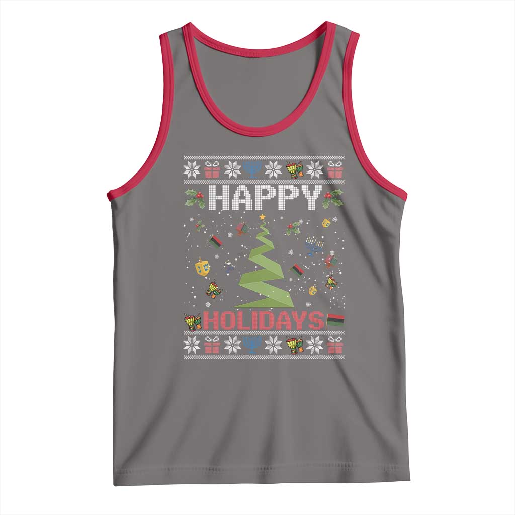 Happy Holidays For All Christmas Hanukkah Kwanzaa Gift Tank Top - Wonder Print Shop