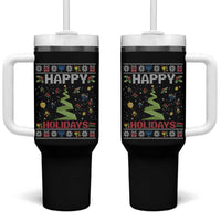 Happy Holidays For All Christmas Hanukkah Kwanzaa Gift Tumbler With Handle - Wonder Print Shop