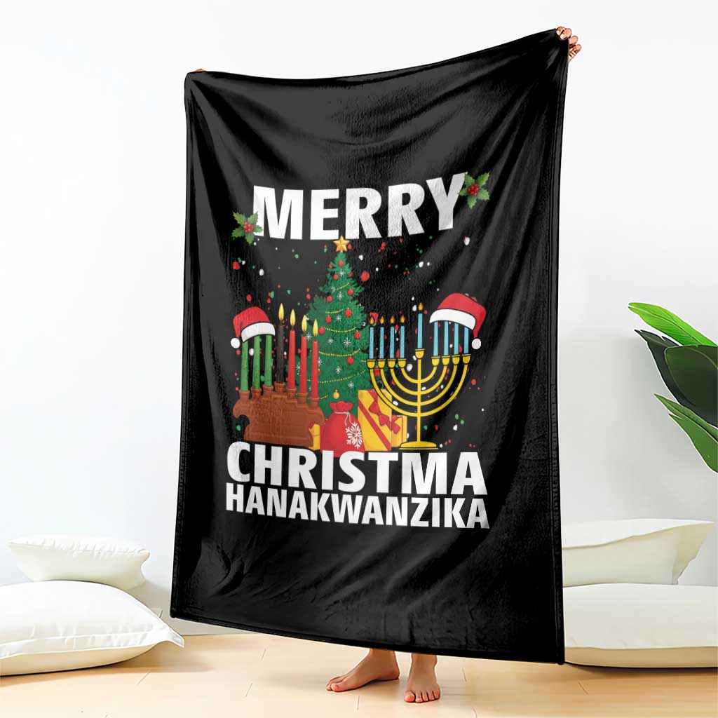 Merry Christmahanakwanzika Throw Blanket Christmas Hanukkah Kwanzaa Celebration Gift - Wonder Print Shop