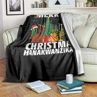 Merry Christmahanakwanzika Throw Blanket Christmas Hanukkah Kwanzaa Celebration Gift - Wonder Print Shop