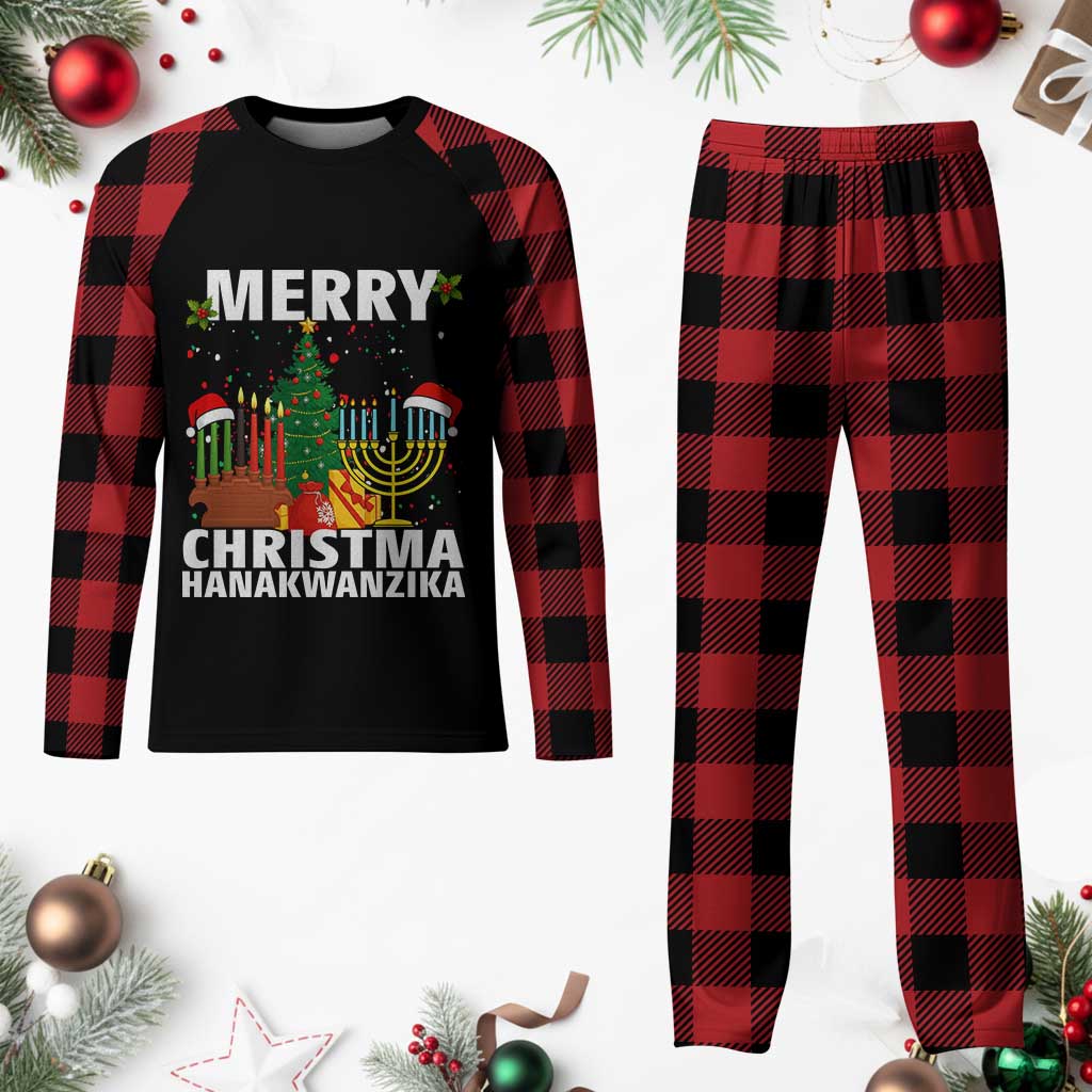 Merry Christmahanakwanzika Plaid Pajama Set Christmas Hanukkah Kwanzaa Celebration Gift - Wonder Print Shop