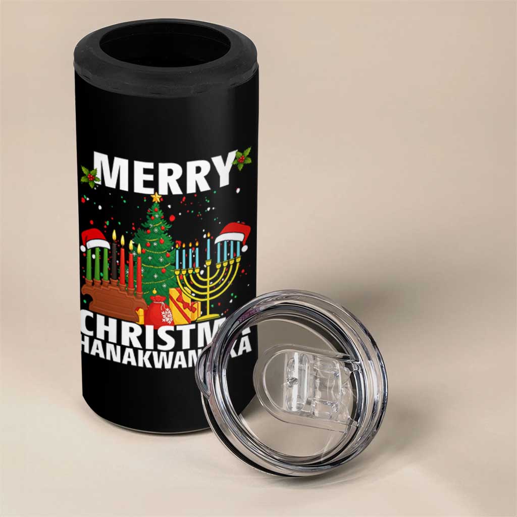 Merry Christmahanakwanzika 4 in 1 Can Cooler Tumbler Christmas Hanukkah Kwanzaa Celebration Gift - Wonder Print Shop