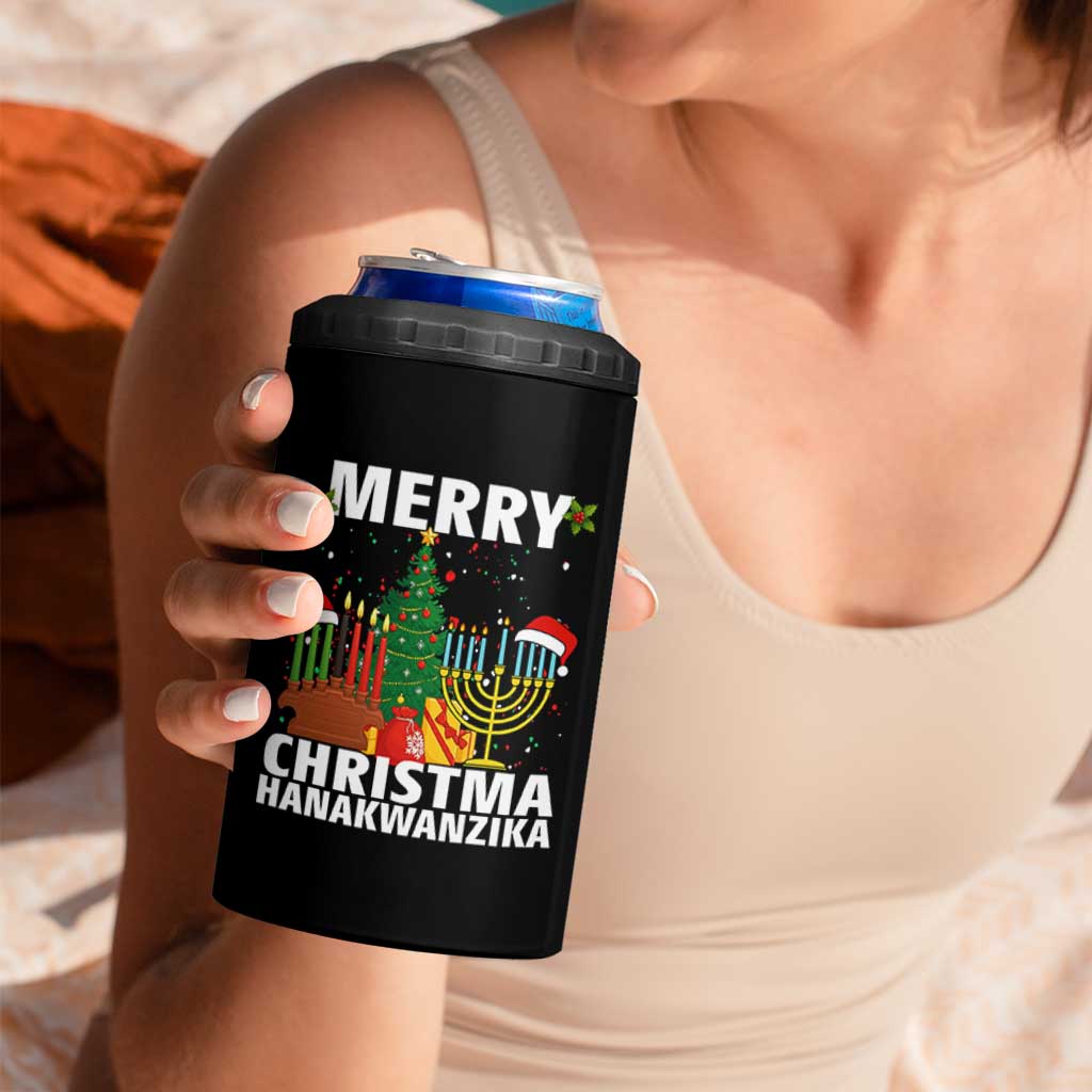 Merry Christmahanakwanzika 4 in 1 Can Cooler Tumbler Christmas Hanukkah Kwanzaa Celebration Gift - Wonder Print Shop