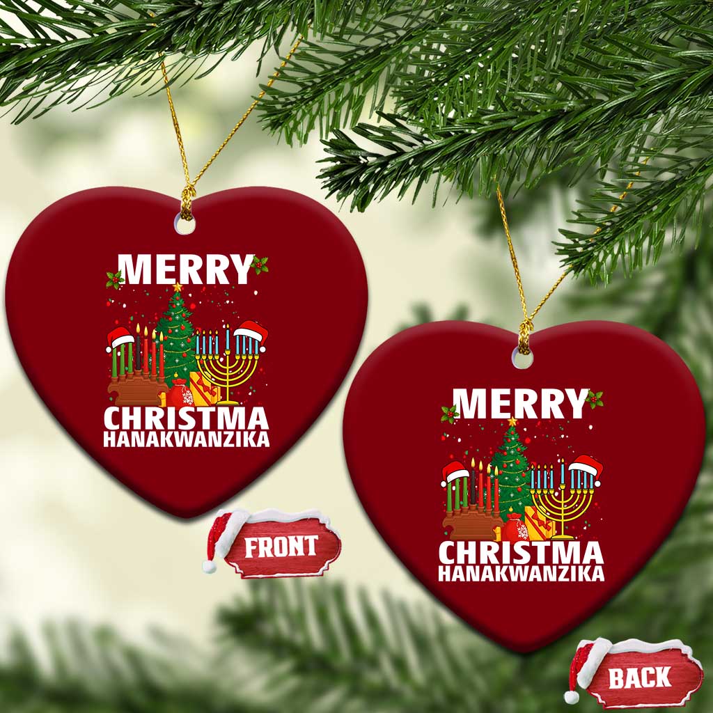 Merry Christmahanakwanzika Ceramic Ornament Christmas Hanukkah Kwanzaa Celebration Gift - Wonder Print Shop