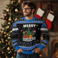 Merry Christmahanakwanzika Hanukkah Ugly Sweater Christmas Chanukkah Kwanzaa Celebration Gift - Wonder Print Shop